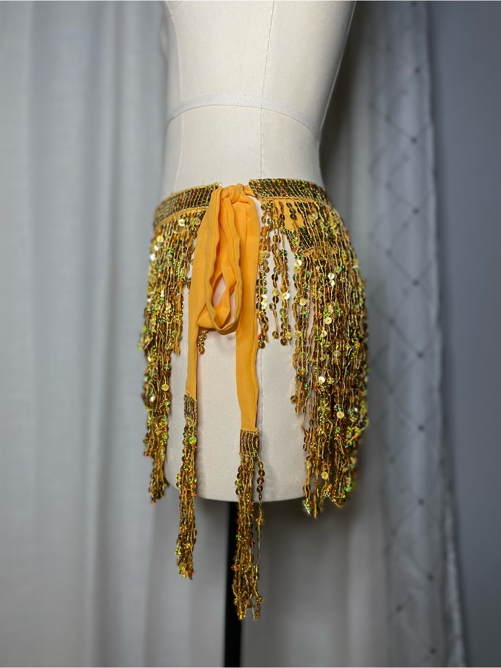 ✨Gold Sequin Fringe Hip Scarf - Picture 2 of 4